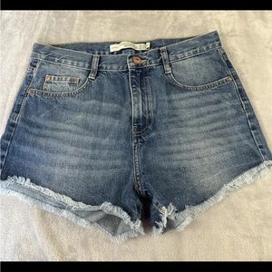 Zara Premium wash womens blue denim  short shorts size 8